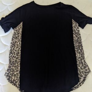 Cute Black shirt with Leopard sides